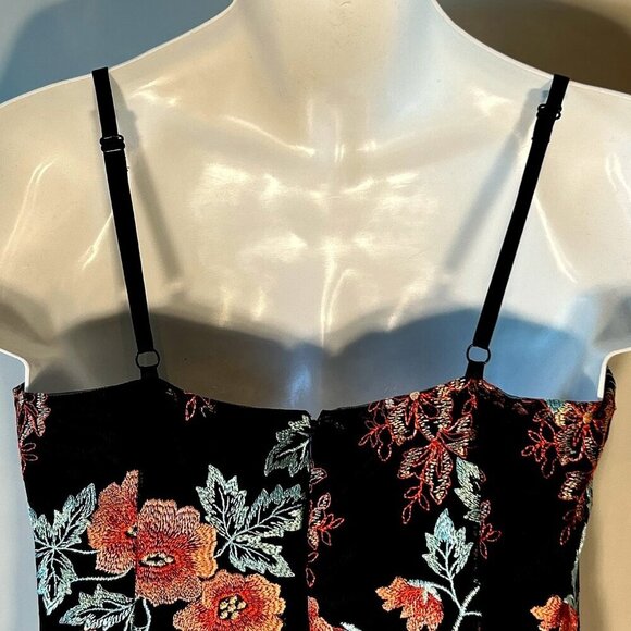 Guess SZ M Black Embroidered Mesh 80's Dress Boho Whimsigoth Fairy Sexy Y2K - Picture 8 of 15